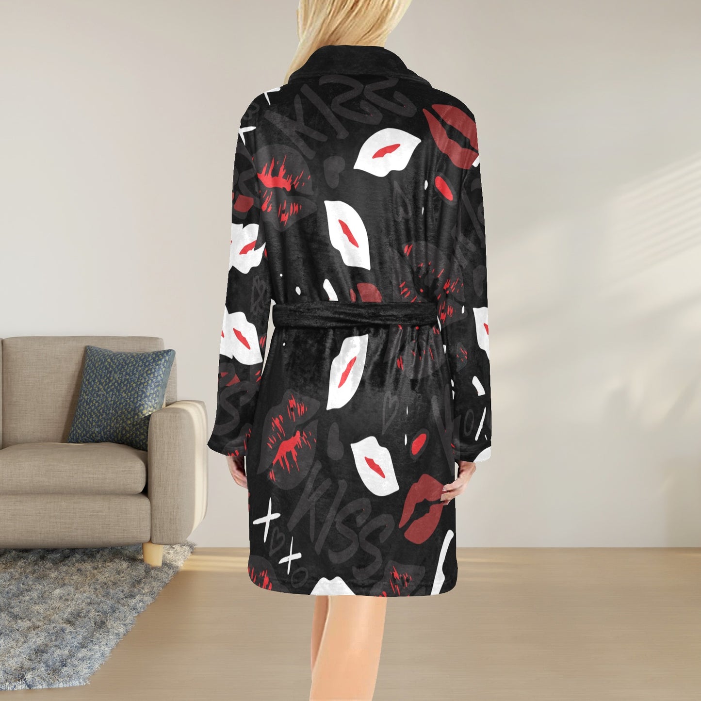Night  Robe Black Blue Red