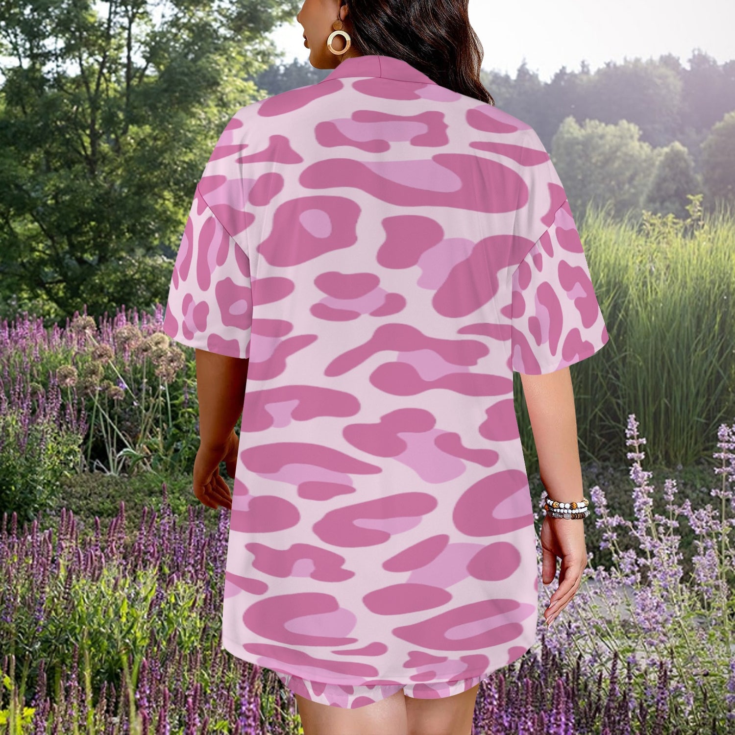 Completo Shorts Open T-Shirt Mauve