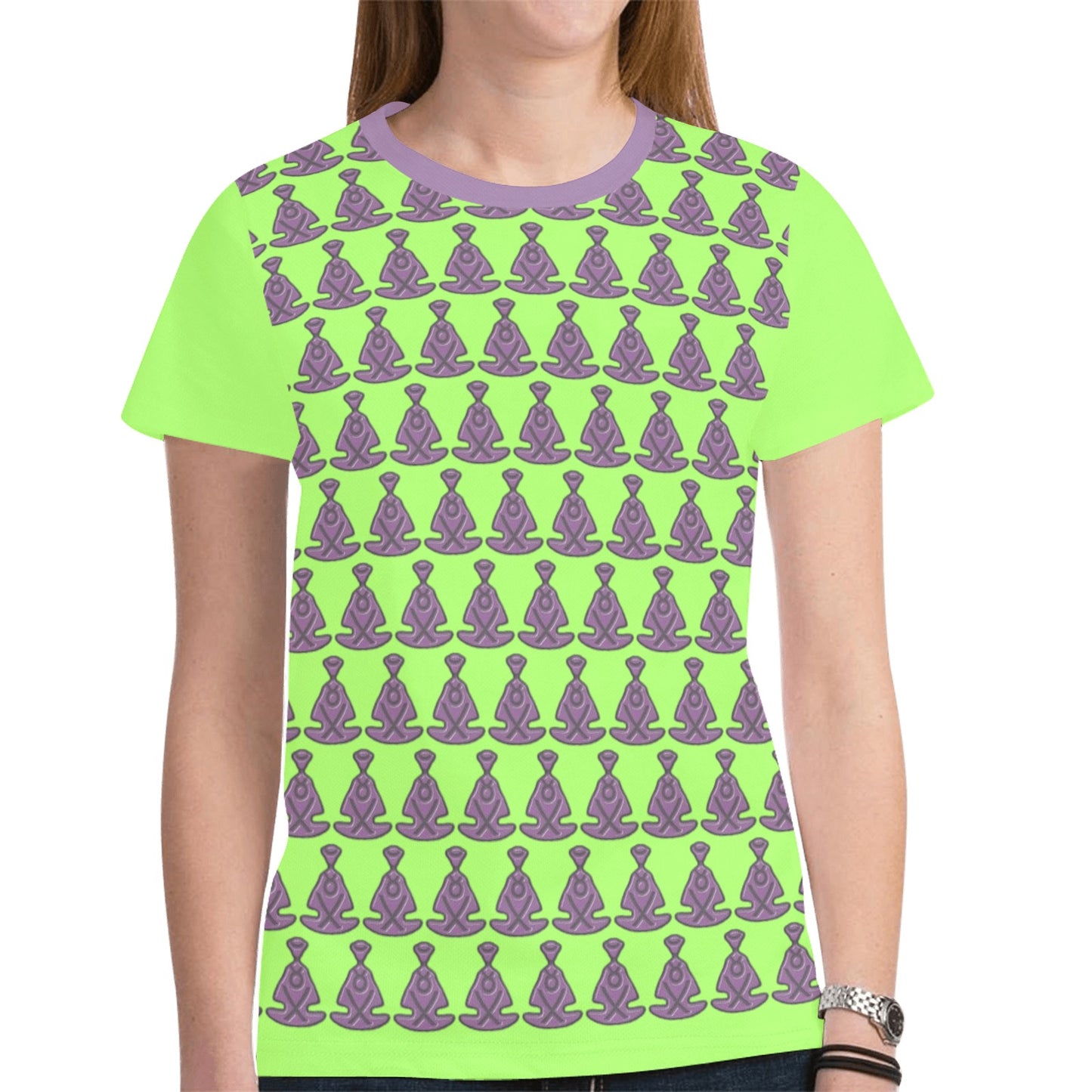 Buddha Light Green Unisex Mesh Cloth T-shirt