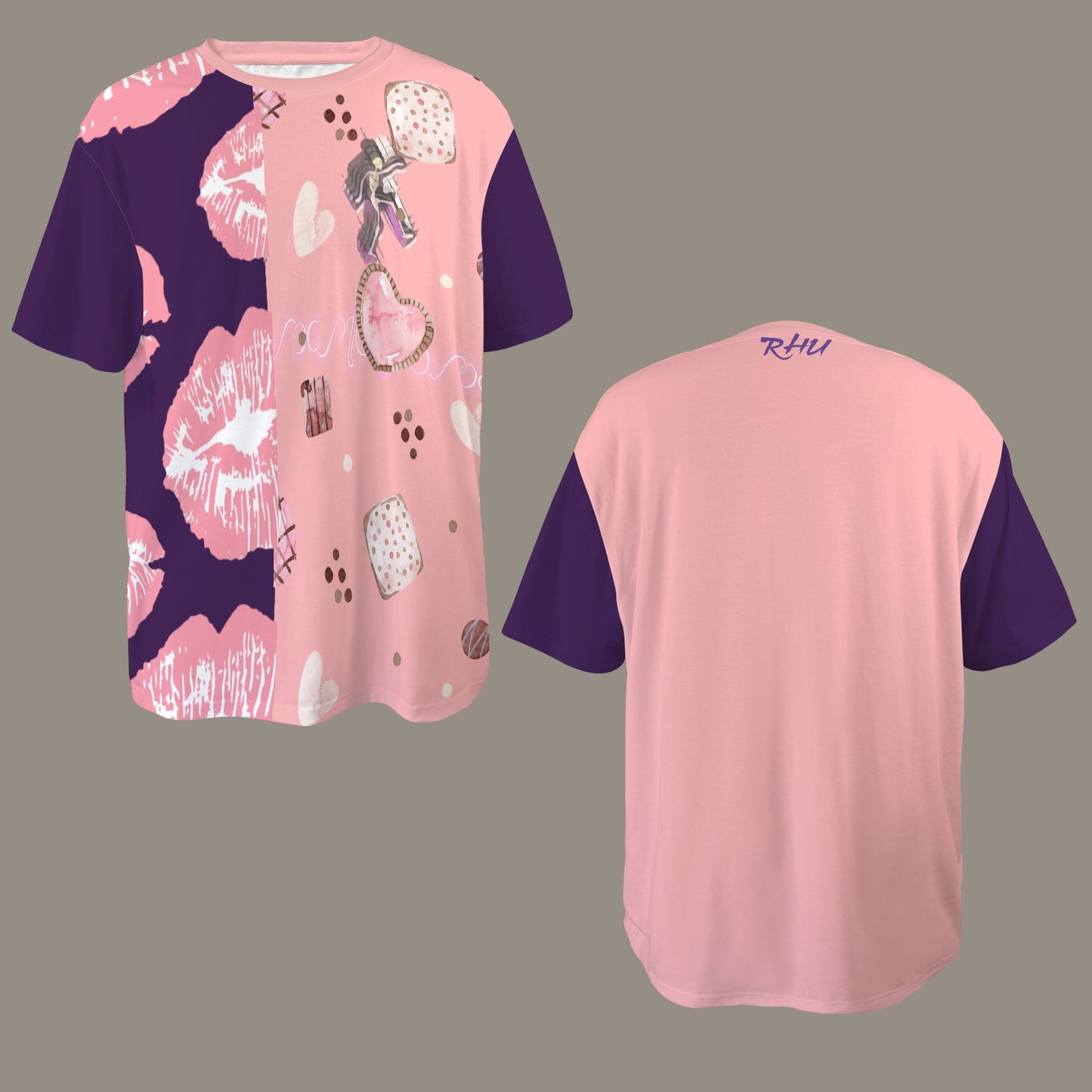 Hidden Name T-shirt Mouth Cookies Pink Purple