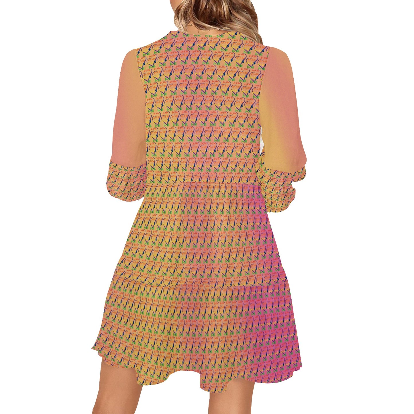 LINFA Little Hearts Boho Dress Sunset