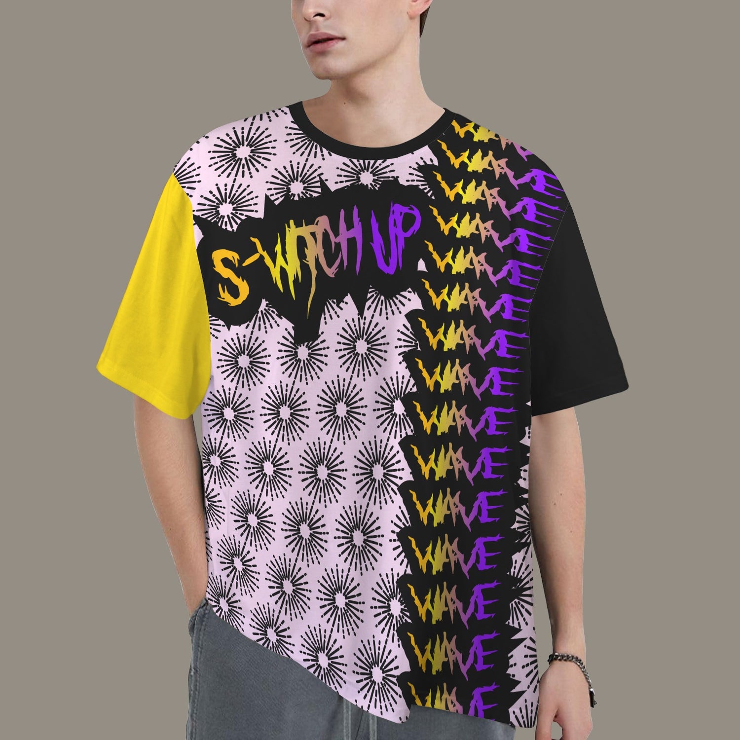 S-WITCH UP WAVE - WAVE BAND MULTI LOGO PALE PINKBLACK