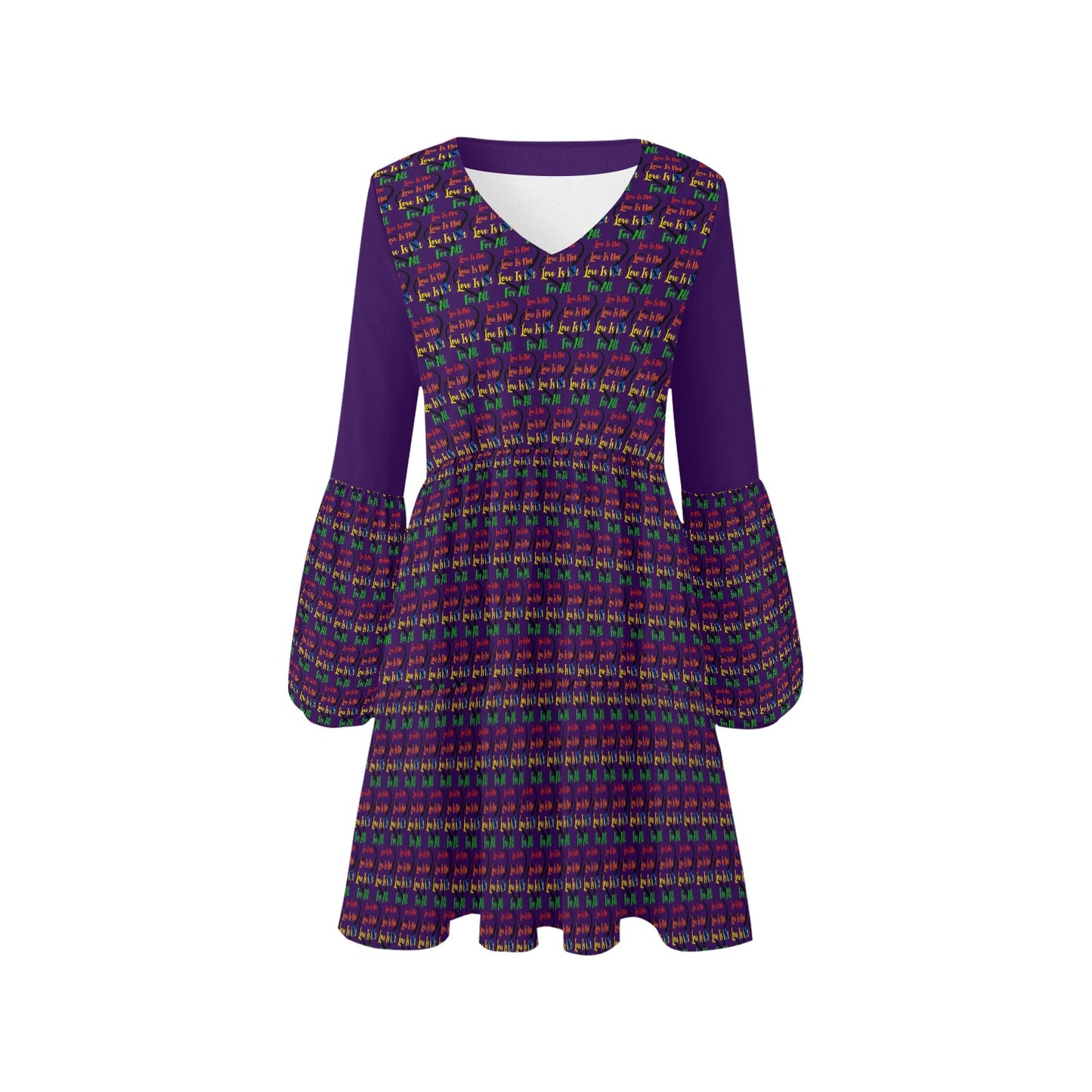 LINFA Boho Dress Little Hearts Purple