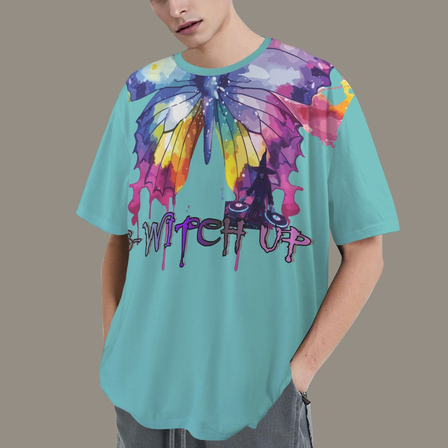 S-WITCH UP WAVE BUTTERFLY T-SHIRT LIGHT TURQUOISE