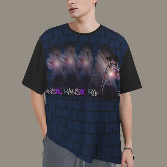 RANSIE FIGURE GHOSTS WALL BLUE T-SHIRT