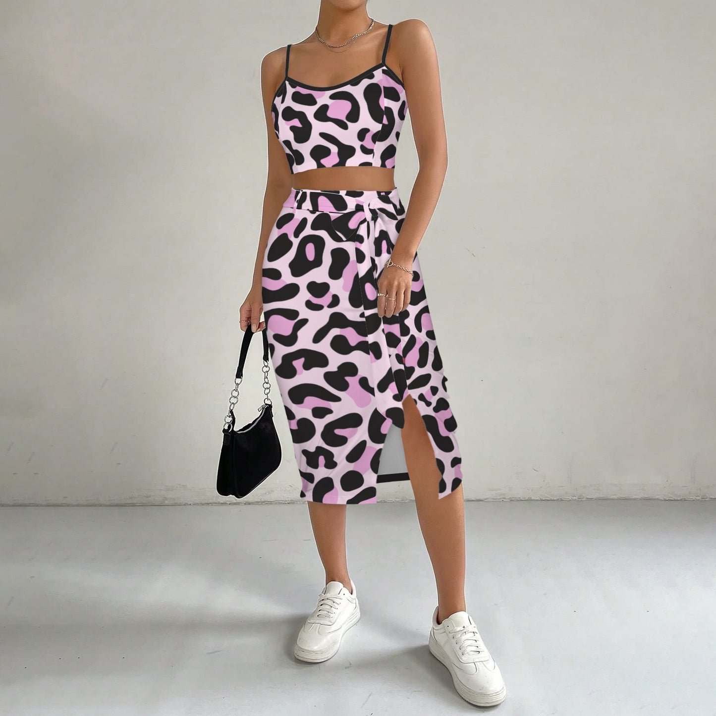 Cami Skirt Leopard Black Pink