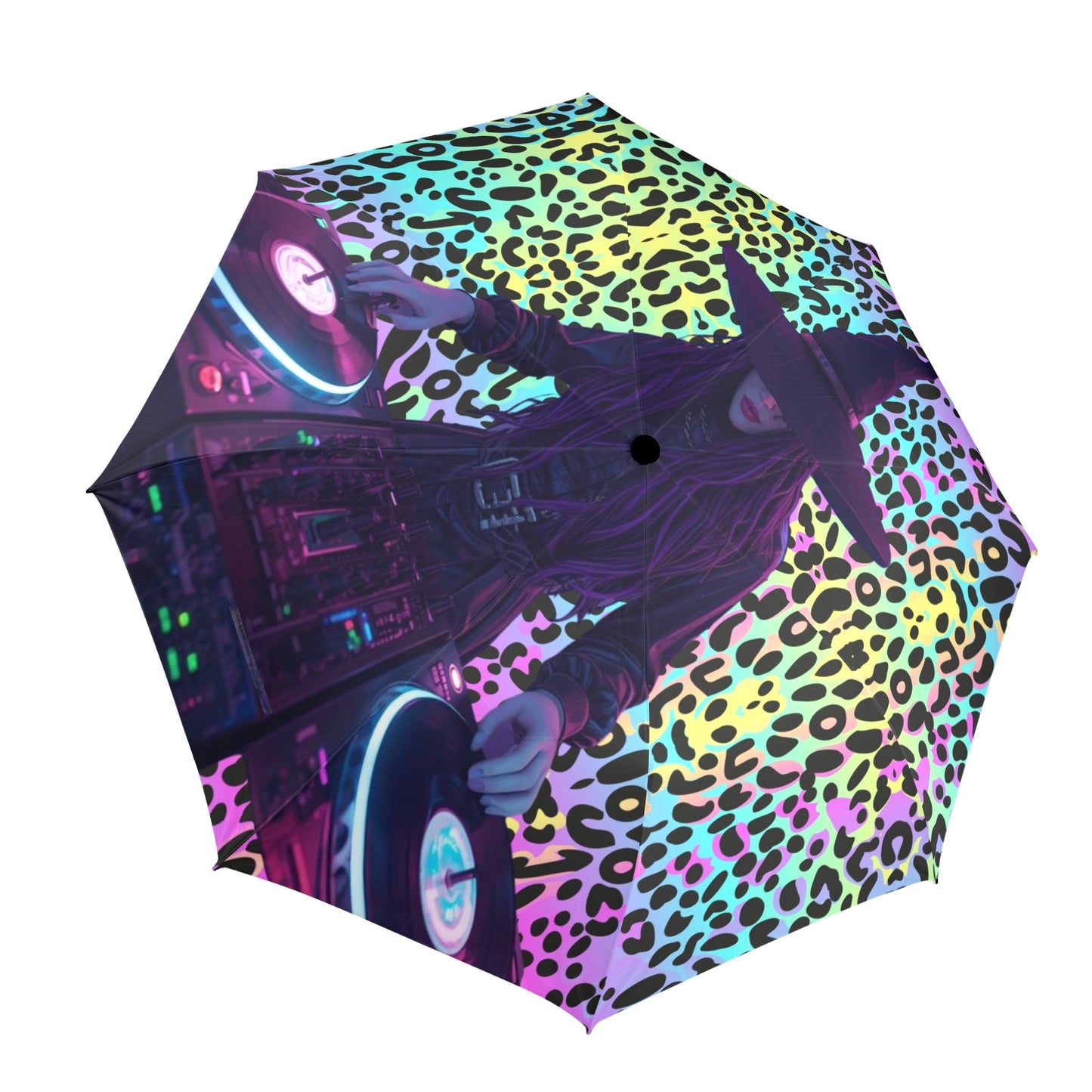 S-WITCH UP  Semi Automatic Folding Umbrella Multi Leopard