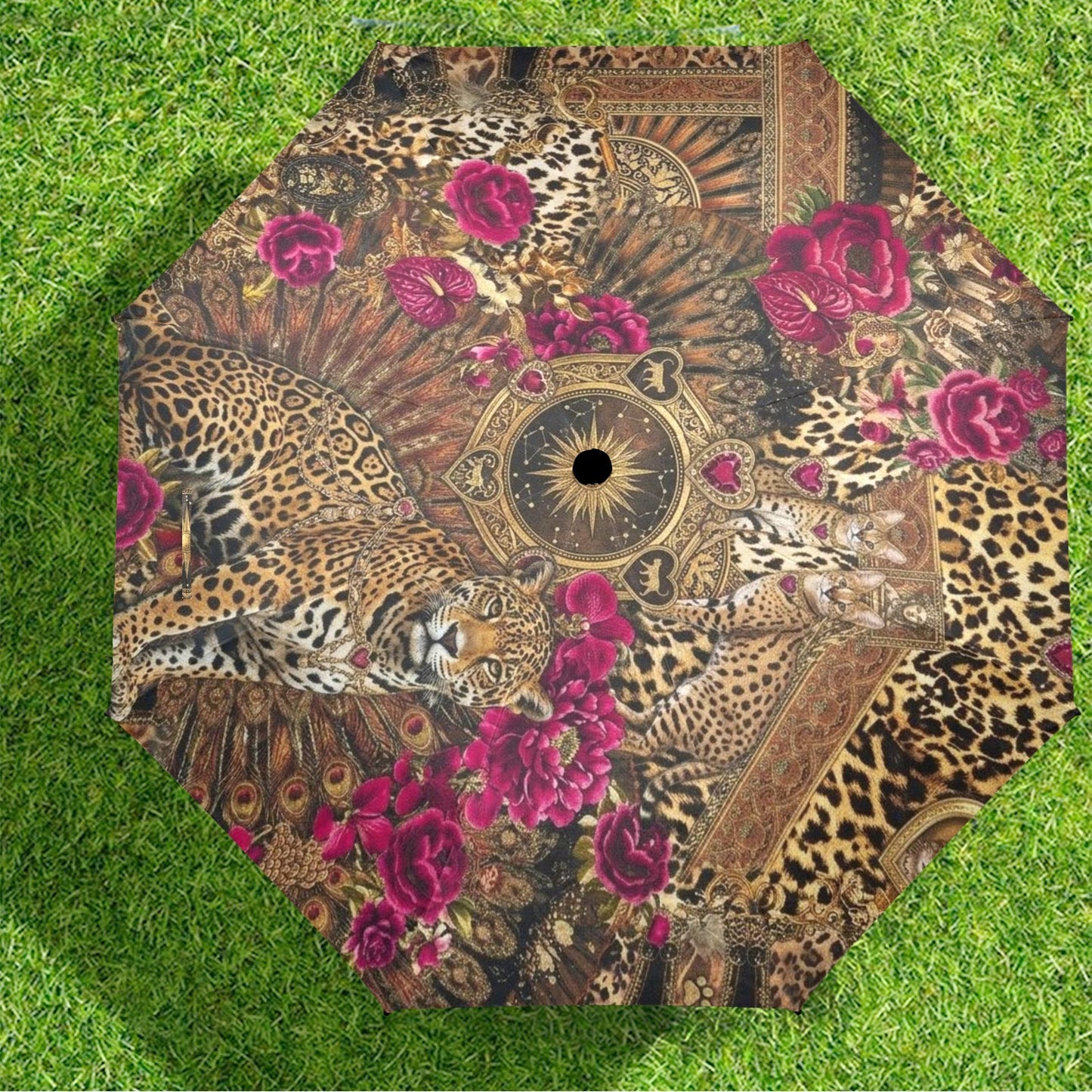 Leopard with Leo umbrella