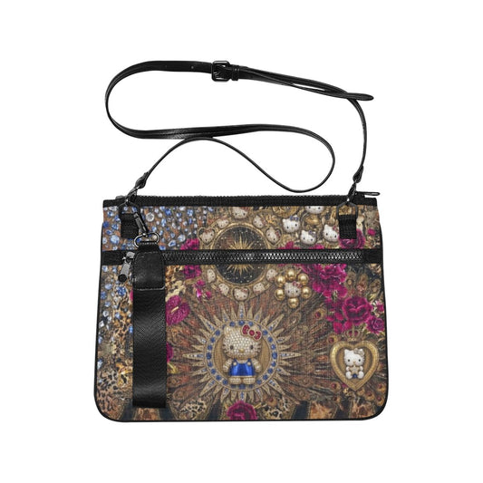 Kitty Leopard Nylon Crossbody Bag