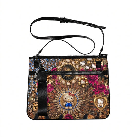 Kitty Leopard Nylon Crossbody Bag