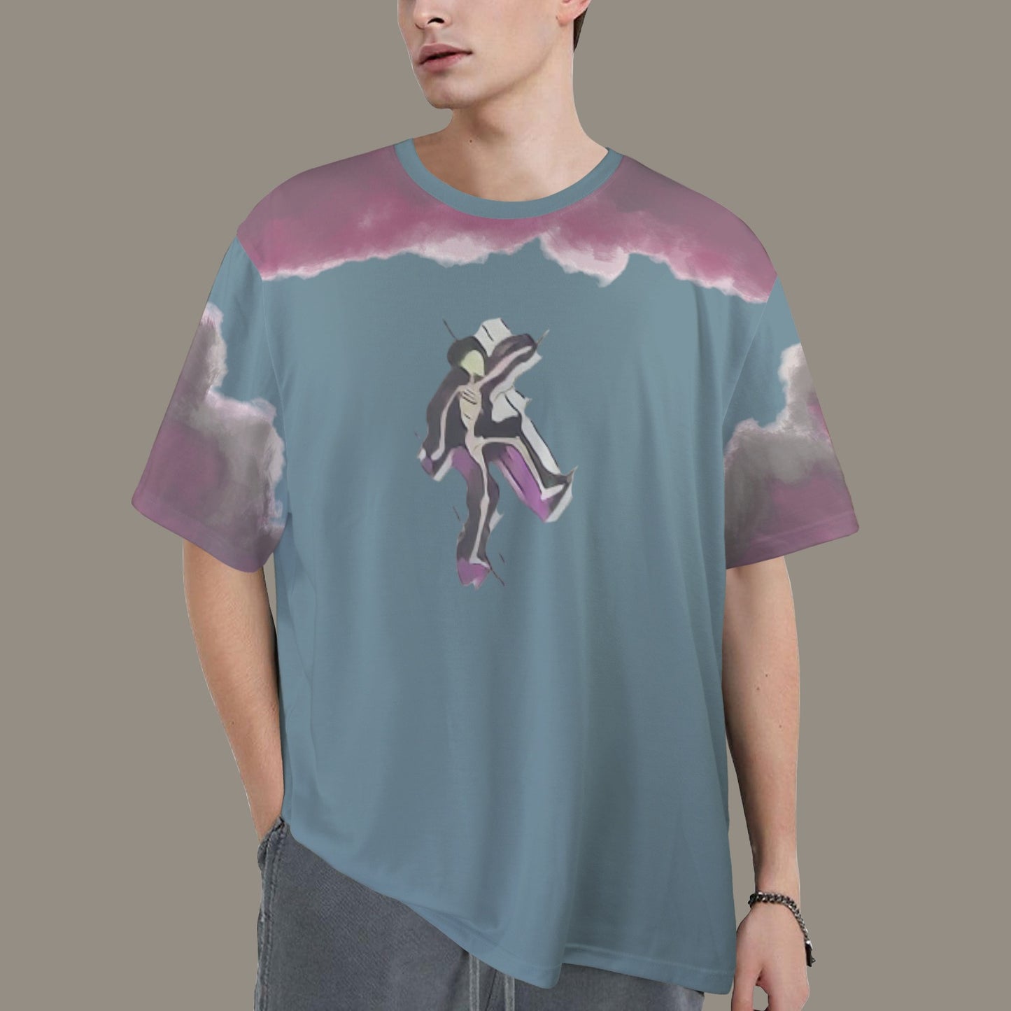 Humans Scare Me Jimmy Cloud T-Shirt Petrol Skeleton Front