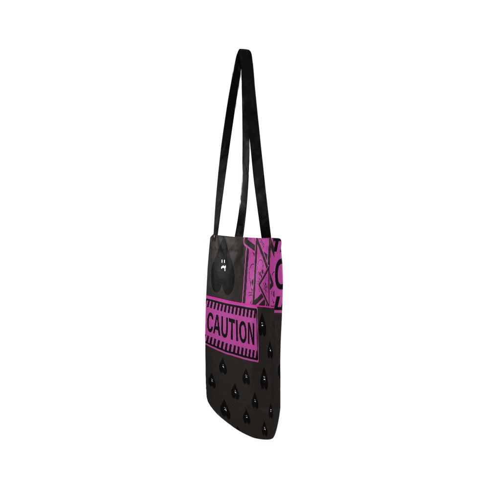 Caution Hearts  Design 2 Lightweight Shopping Tote Bag