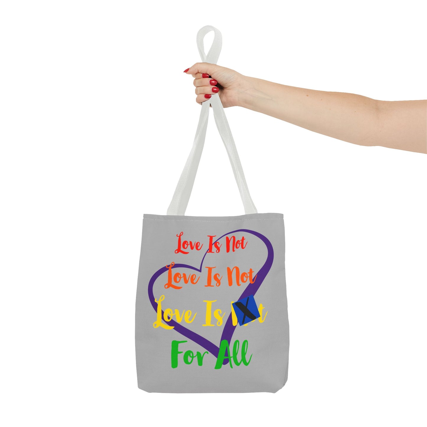 LINFA Tote Bag Light Grey Purple Heart