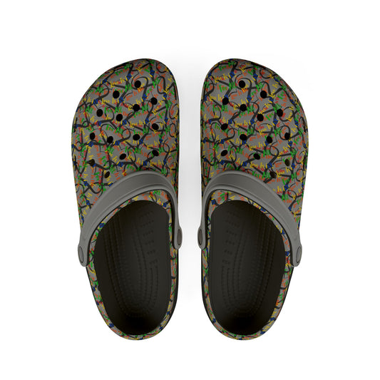 LINFA Chaos In The Heart EVA Foam Rubber Shoes Grey for Men and Women