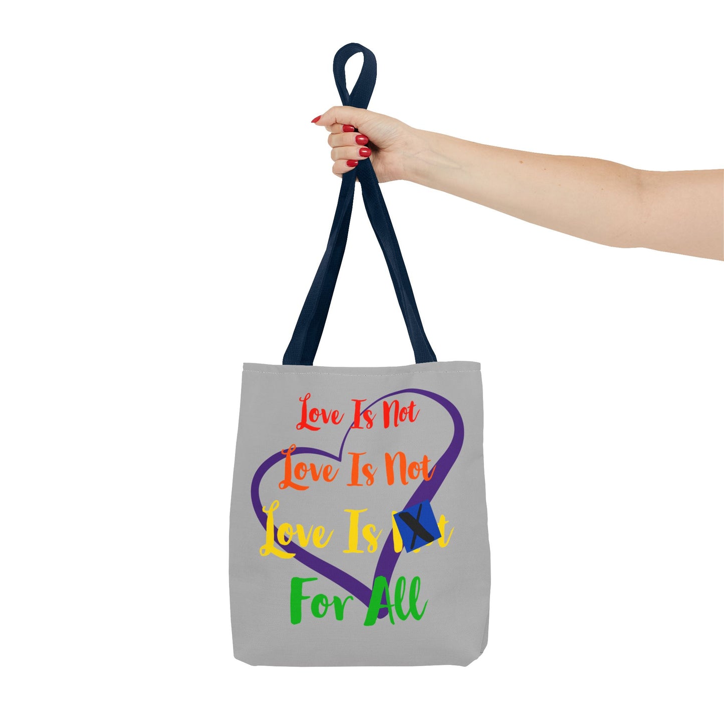 LINFA Tote Bag Light Grey Purple Heart