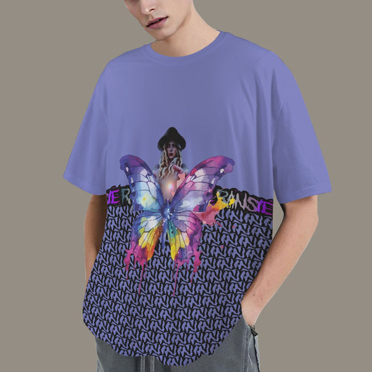 RANSIE IN NEVERLAND FIGURE GHOSTS WALL BLUE T-SHIRT