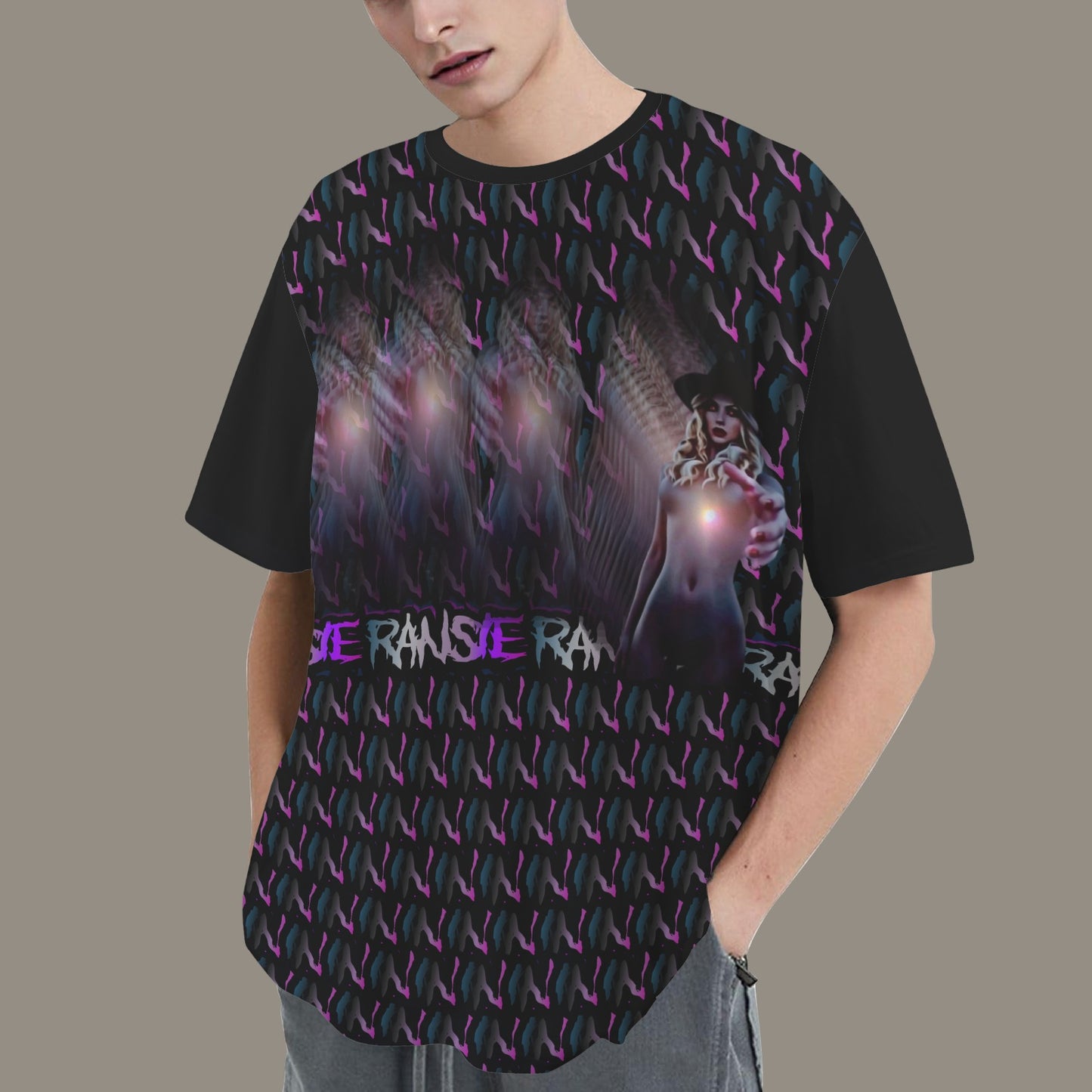 RANSIE IN NEVERLAND FIGURE GHOSTS WALL BLUE T-SHIRT