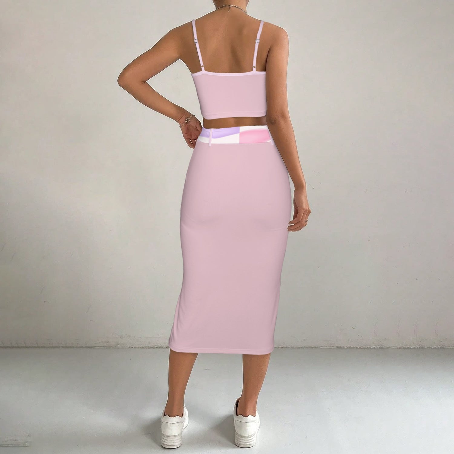 Cami Skirt White Light Mauve Hearts