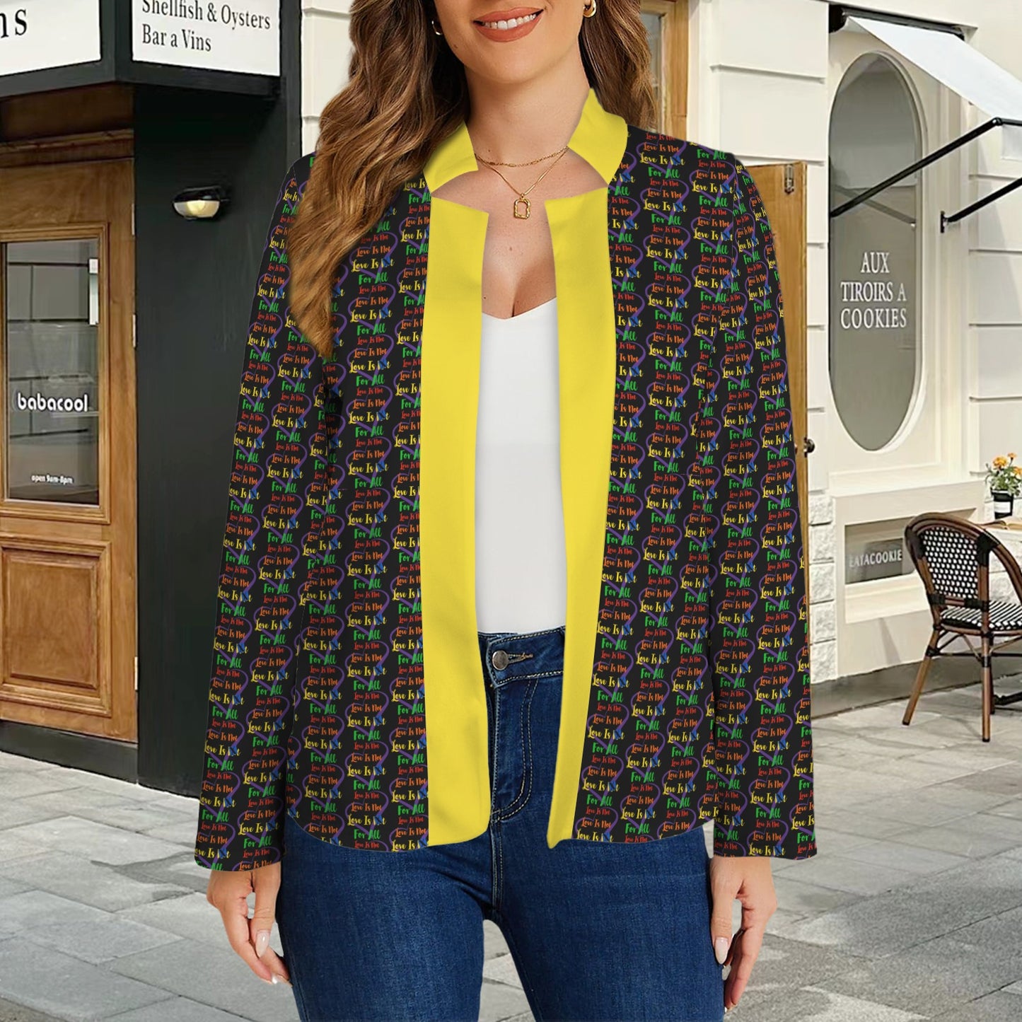 LINFA Little Heart Yellow Black Jacket