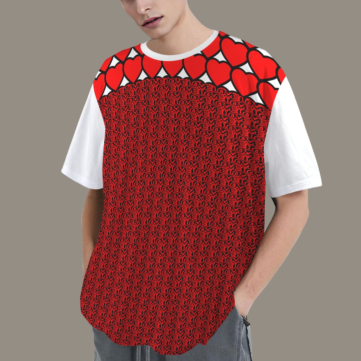 LOVE HEARTS WHITE T-SHIRT