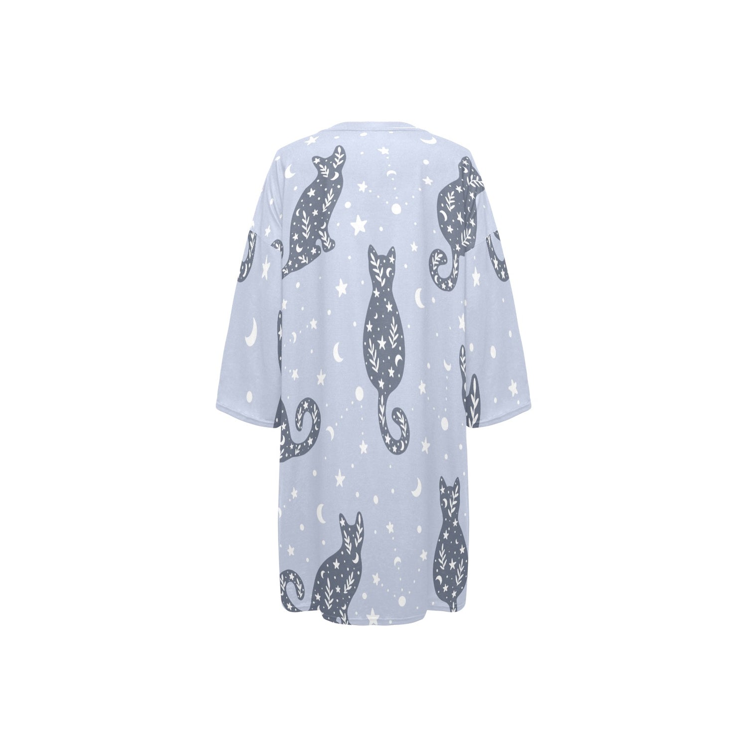 Lounge Dress Ransie Mouth Cats Blue F/B