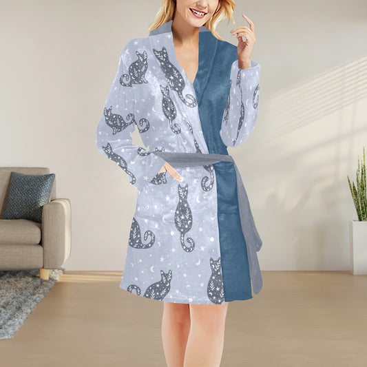 Night  Robe Cats Blue
