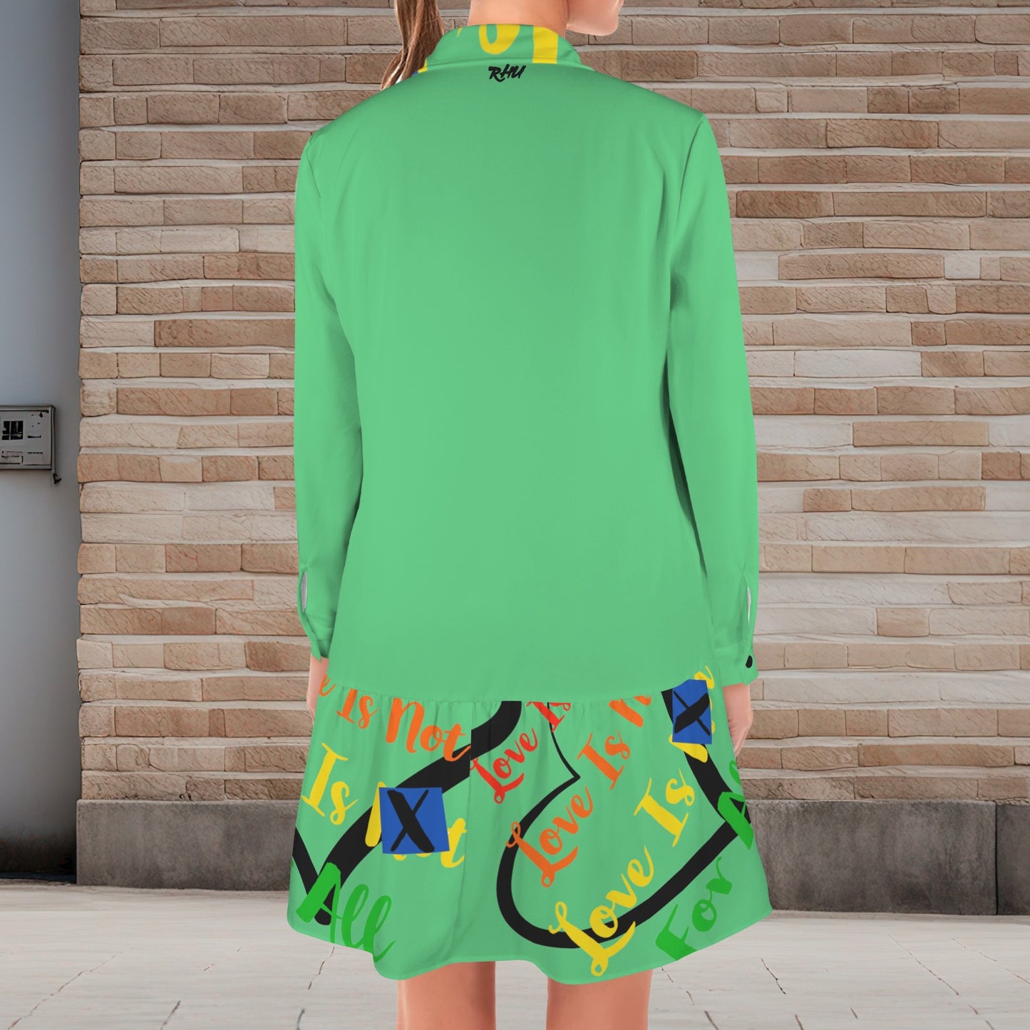 LINFA T SHIRT DRESS GREEN  HEART