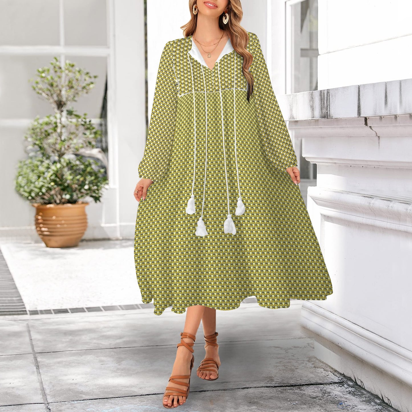 Caution Signs Light Yellow Long Dress