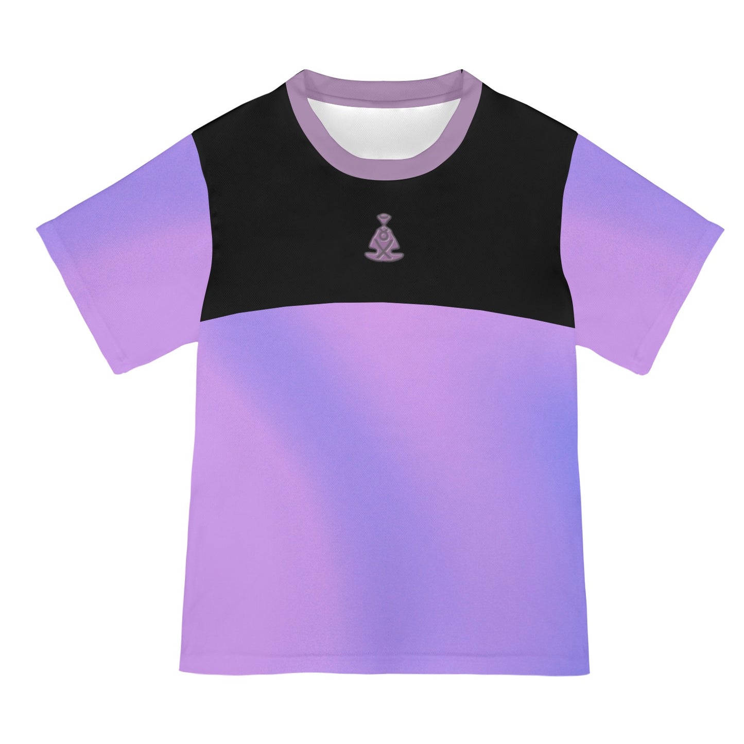 Buddha T-shirt Black Lilac Fade Unisex Mesh Cloth T-shirt