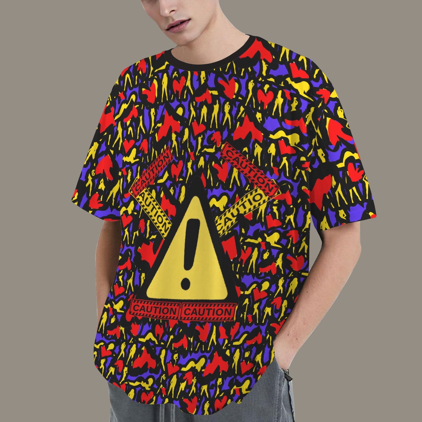 CAUTION Mosquitoes  HEARTS Blue T-SHIRT