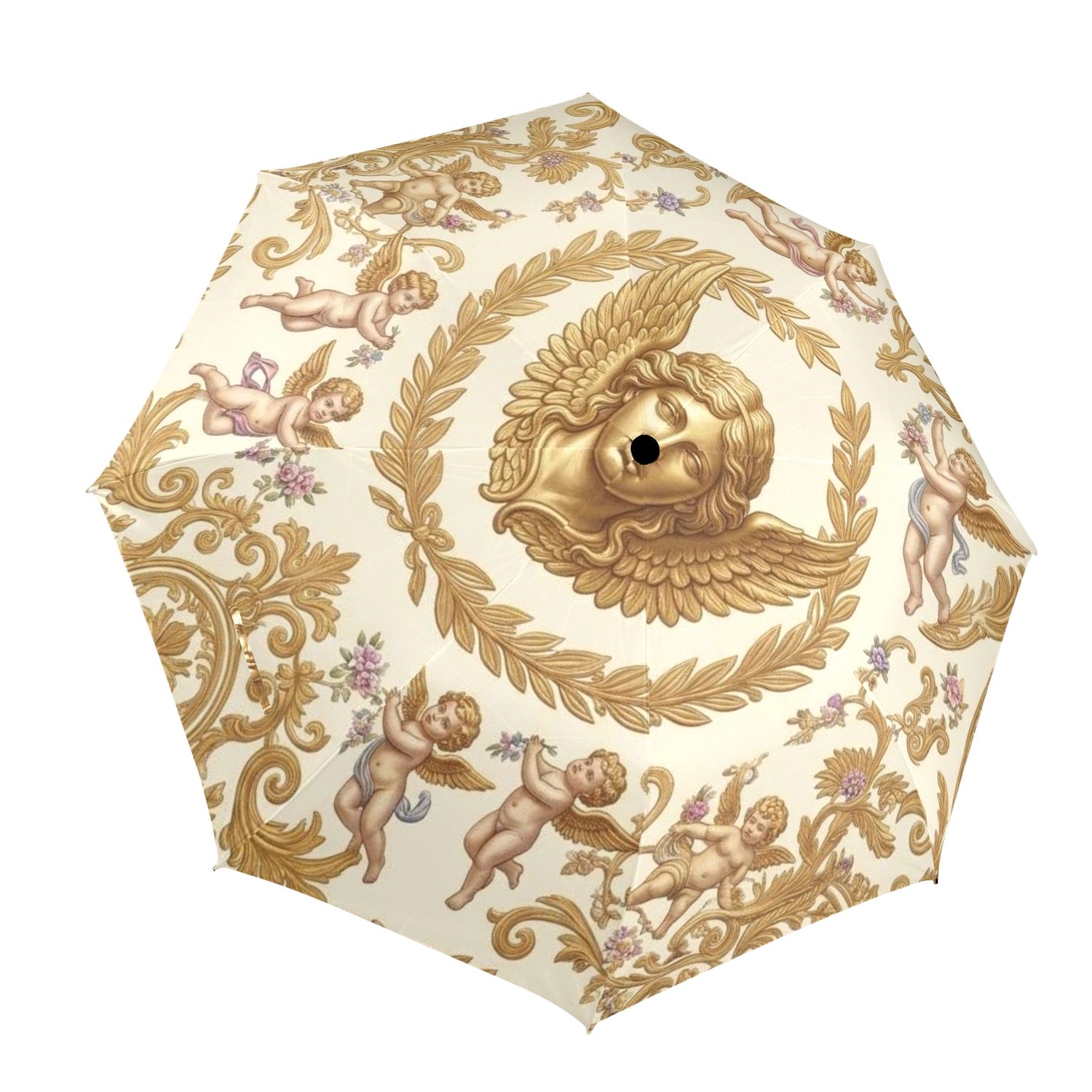 Baroque Putti Semi Automatic Foldable Umbrella