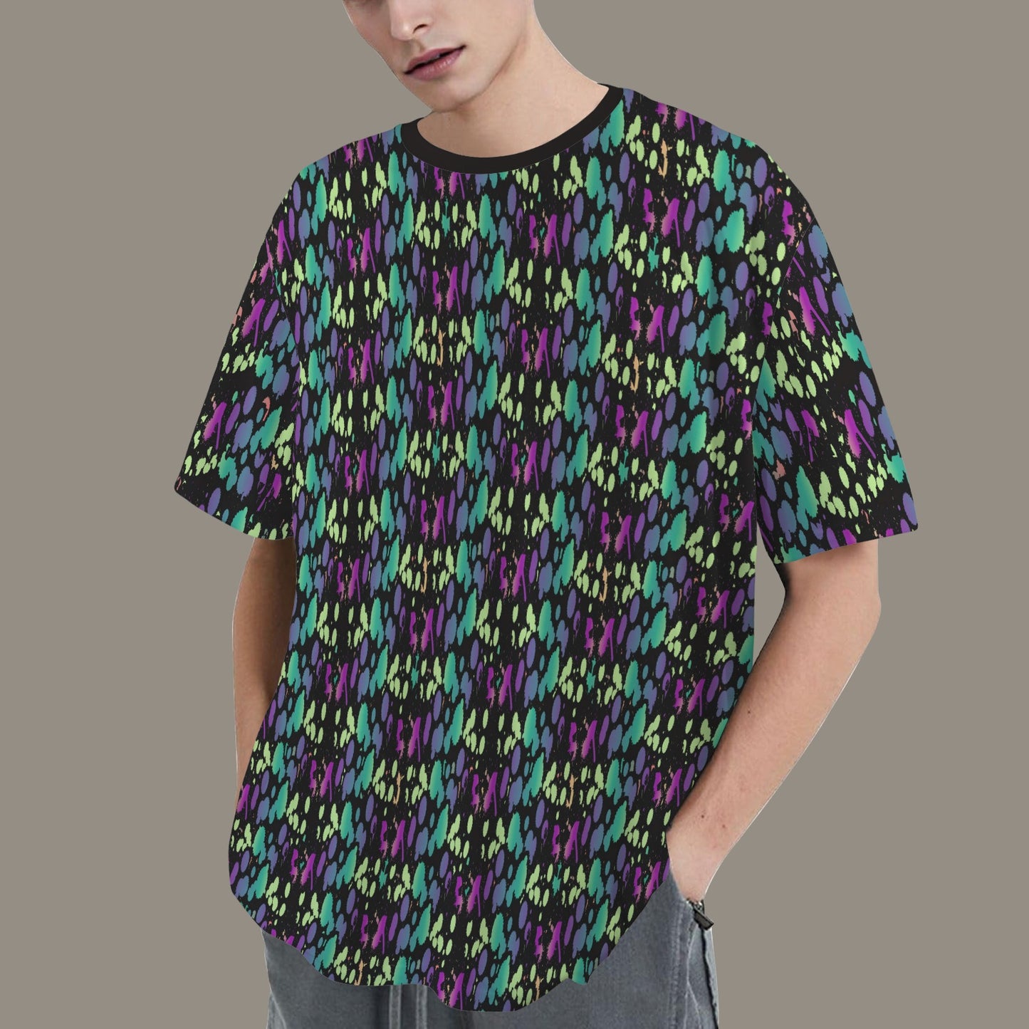 Hidden Name T-shirt Multicolor Green Multi Black Ransie Pattern 2