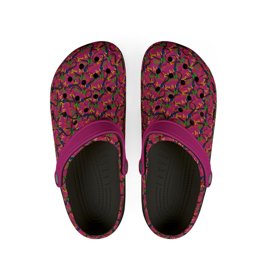 LINFA Chaos In The Heart EVA Foam Rubber Shoes Pink for Men and Women