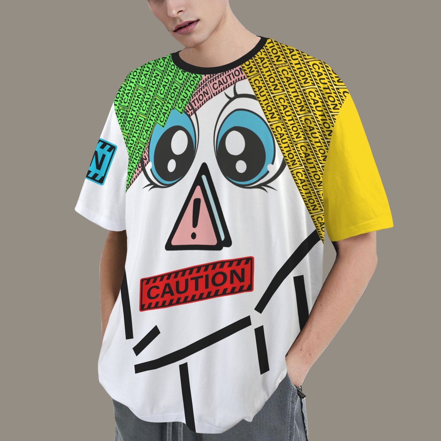 CAUTION Color Portrait with neck Black Collar