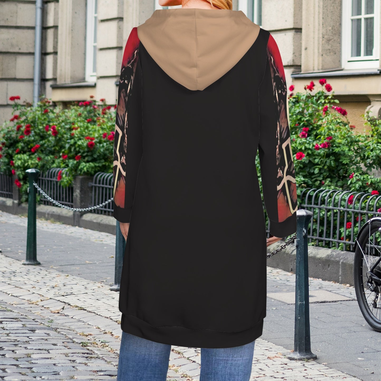 Humans Scare Me Zipped Hoodie Dress V2/Light Brown Hoodie