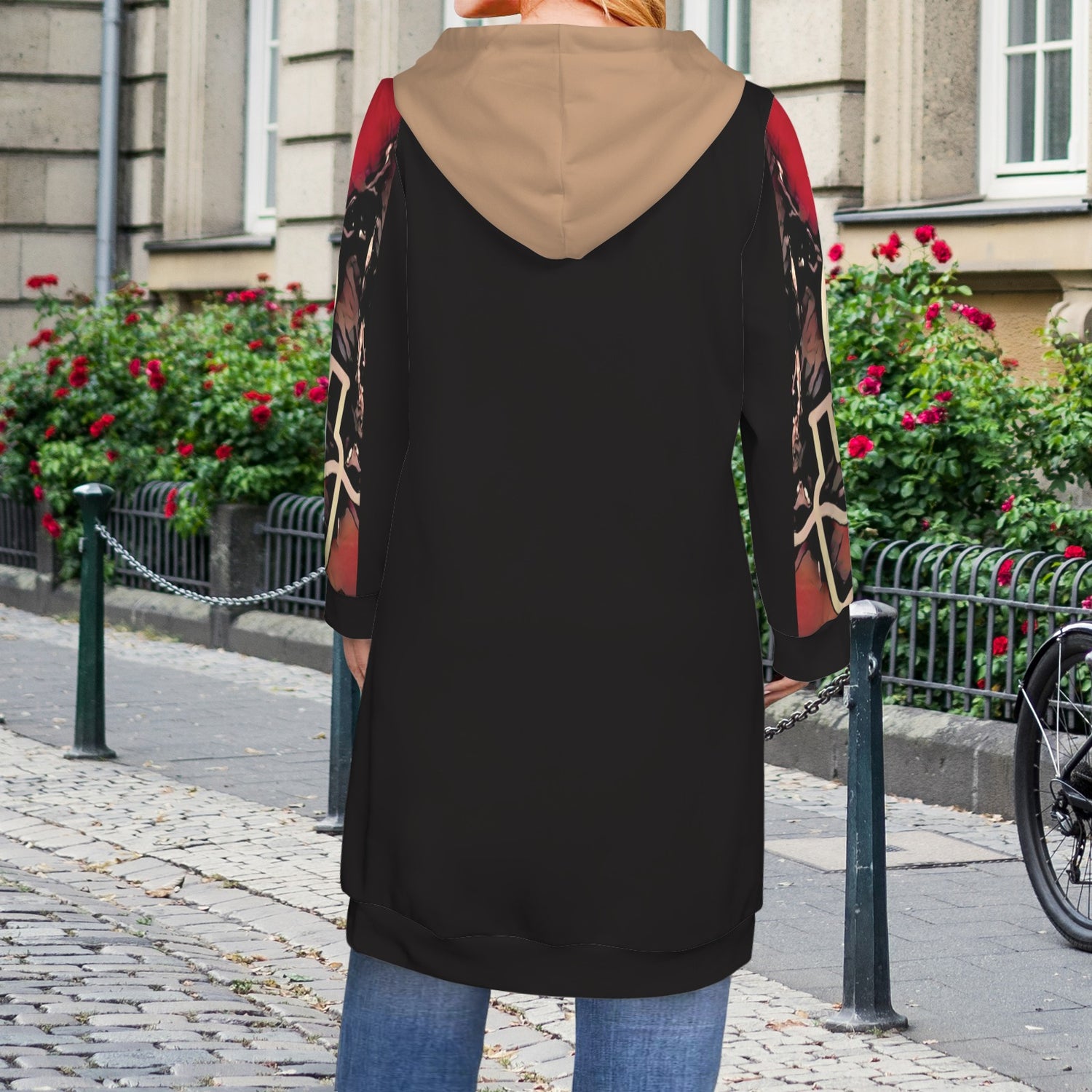 Humans Scare Me Zipped Hoodie Dress V2/Light Brown Hoodie