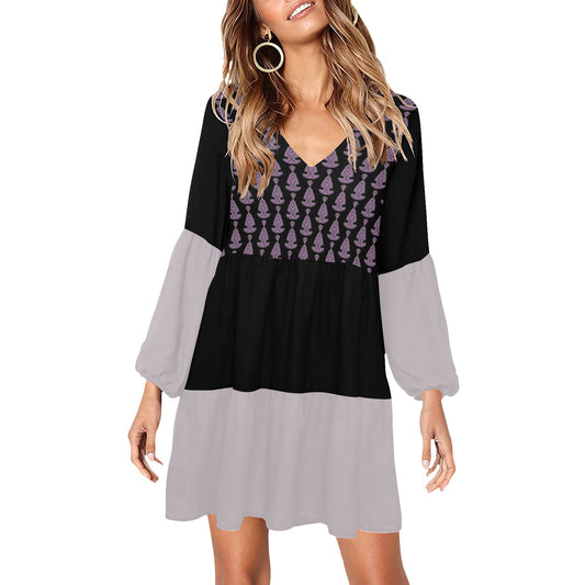 Buddha Boho Dress Black Silver