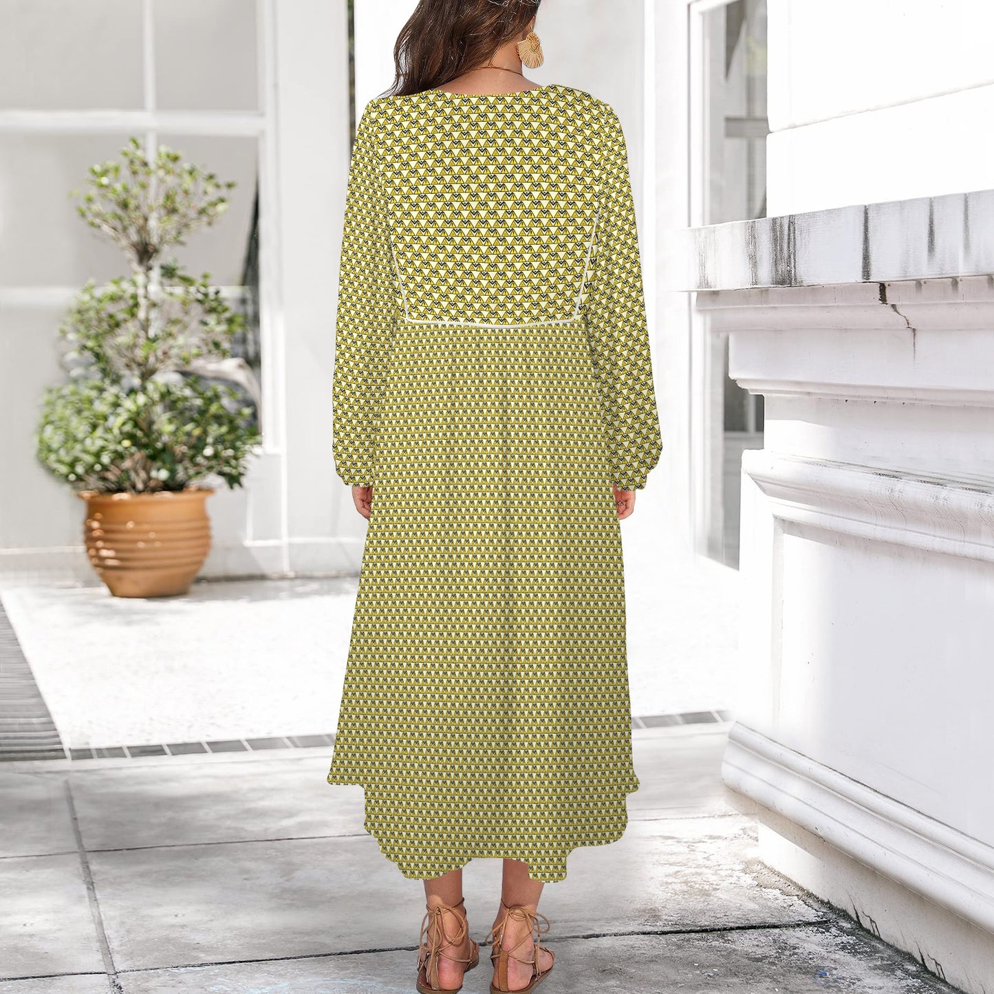 Caution Signs Light Yellow Long Dress