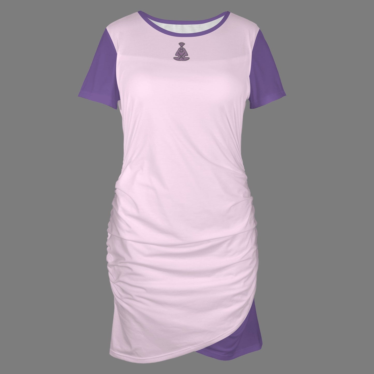 Buddha Bodycon Dress Pale Pink Purple Sleeve