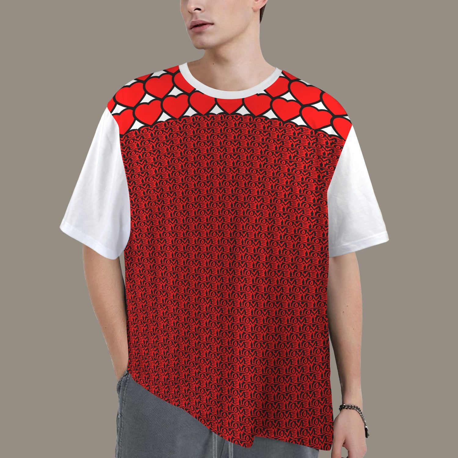 LOVE HEARTS WHITE T-SHIRT