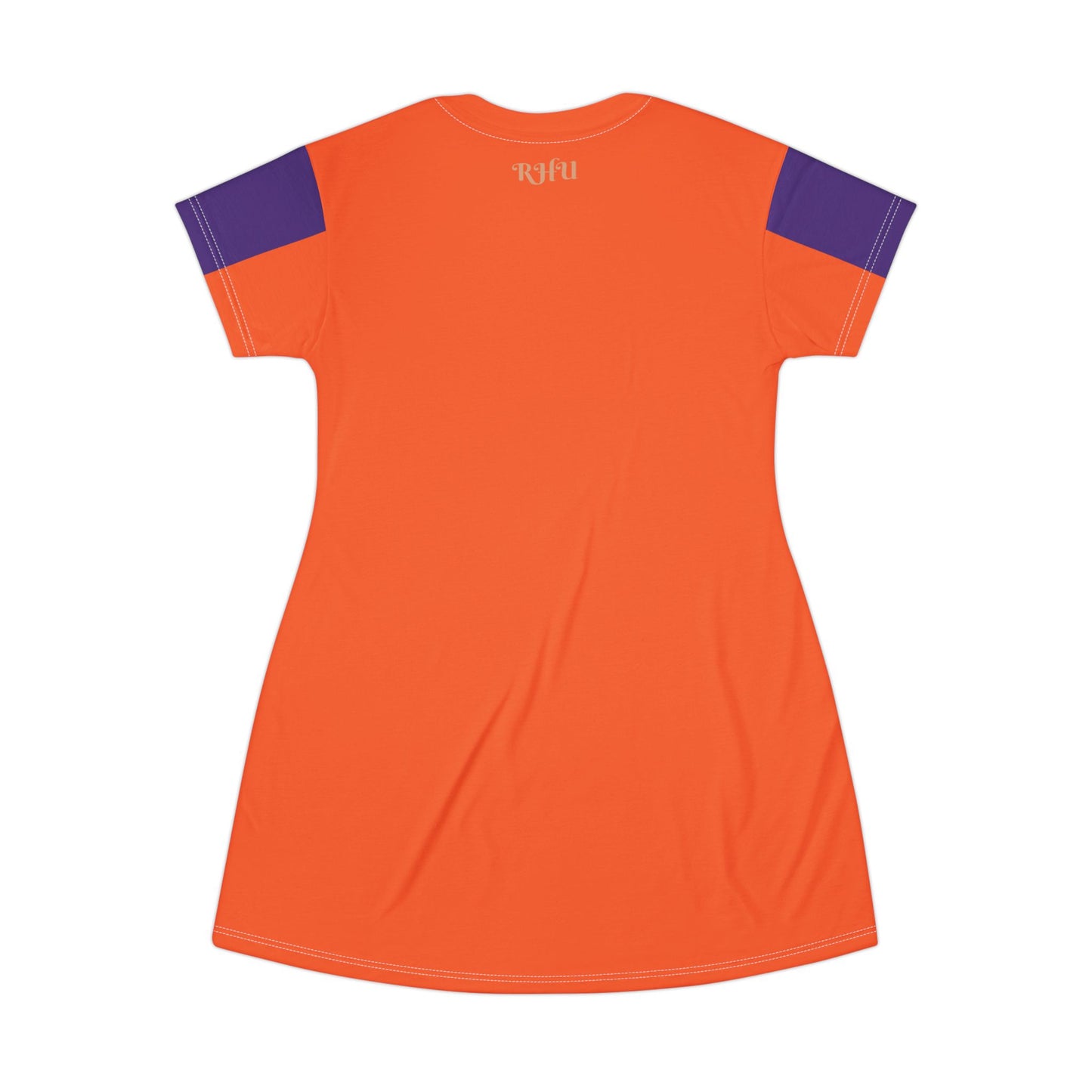 LINFA Chaos In The Heart T-Shirt Dress Orange Purple Sleeve