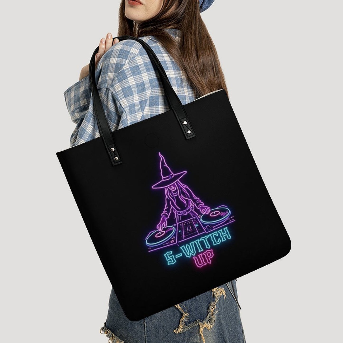 S-WITCH UP FLAT PU LEATHER TOTE