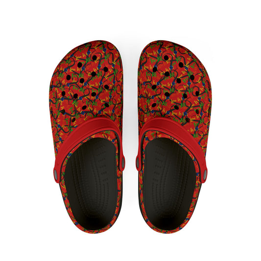 LINFA Chaos In The Heart EVA Foam Rubber Shoes Bright Red for Men and Women