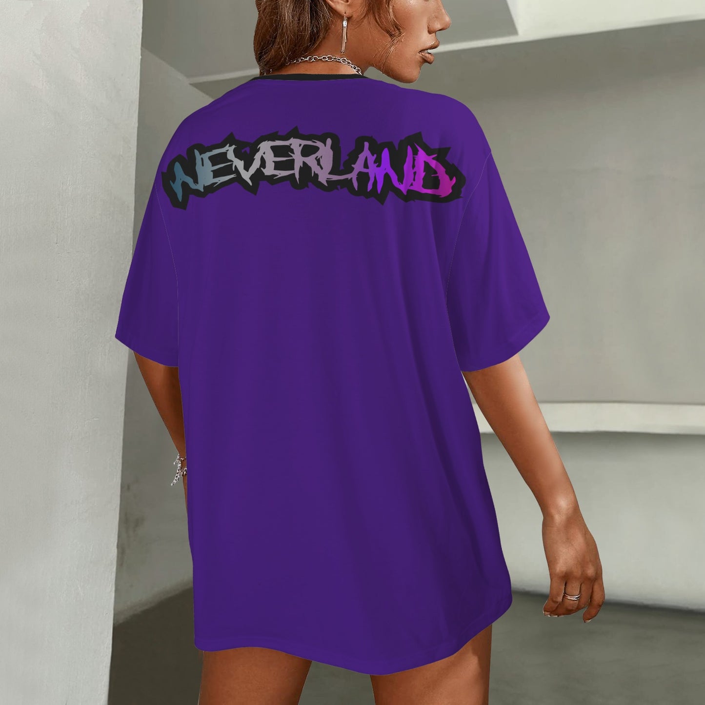 RANSIE IN NEVERLAND FIGURE GHOSTS WALL BLUE T-SHIRT