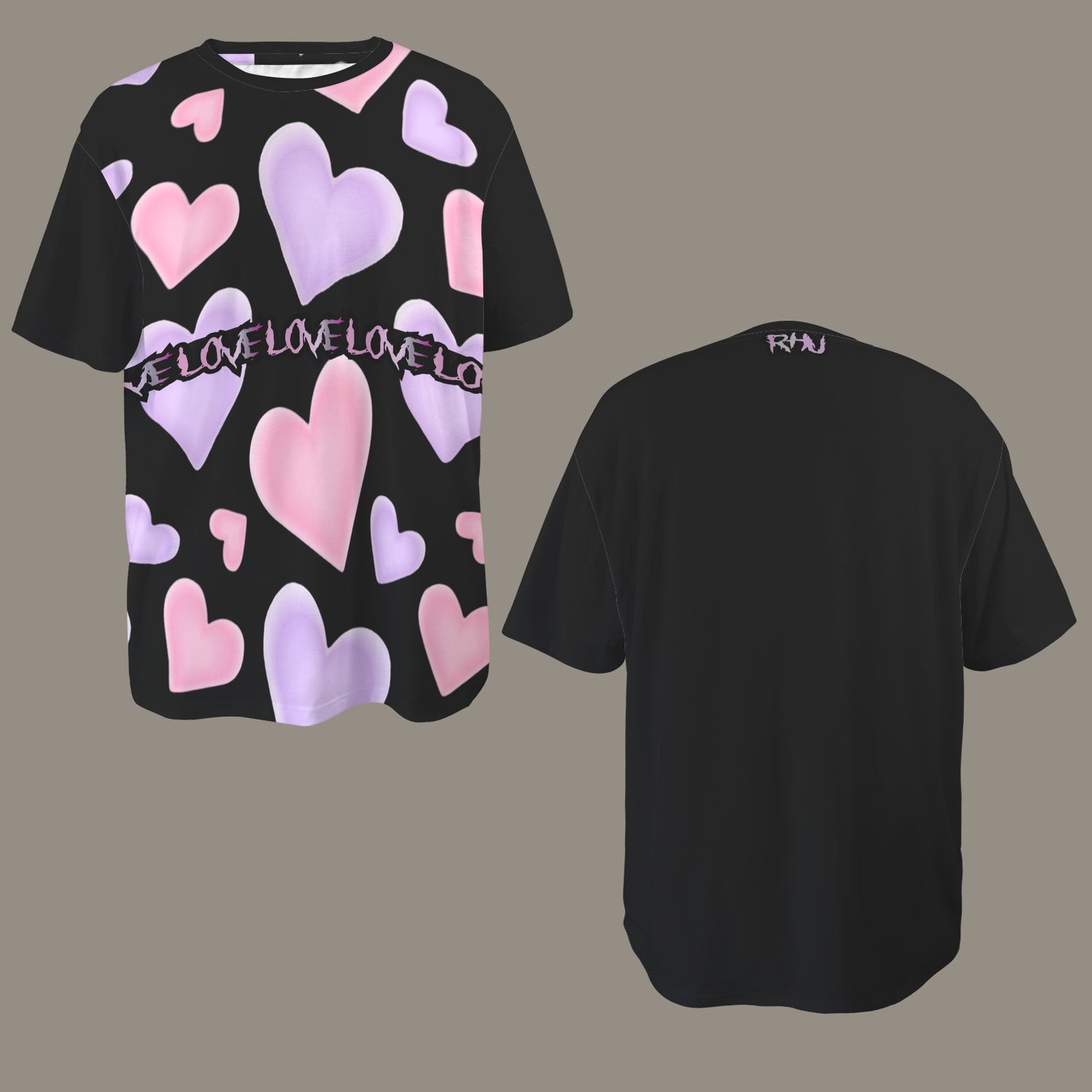 SE SON ROSE -MESSED HEARTS T-SHIRT BLACK