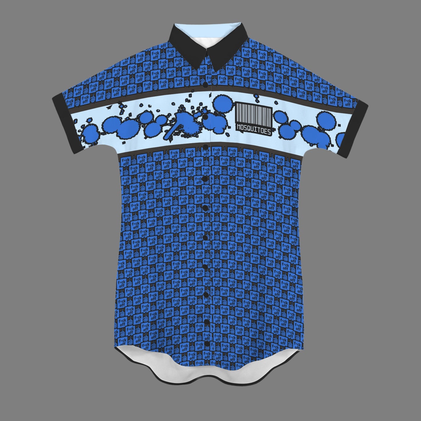 Mosquitoes T-Shirt Dress Barcode -Blue