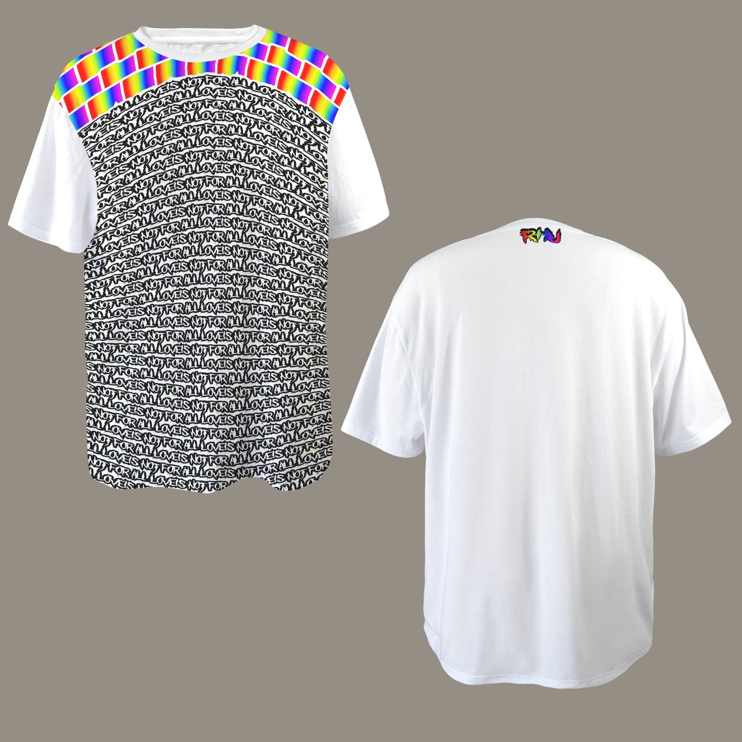 LINFA - T-SHIRT PEACE FLAG WHITE