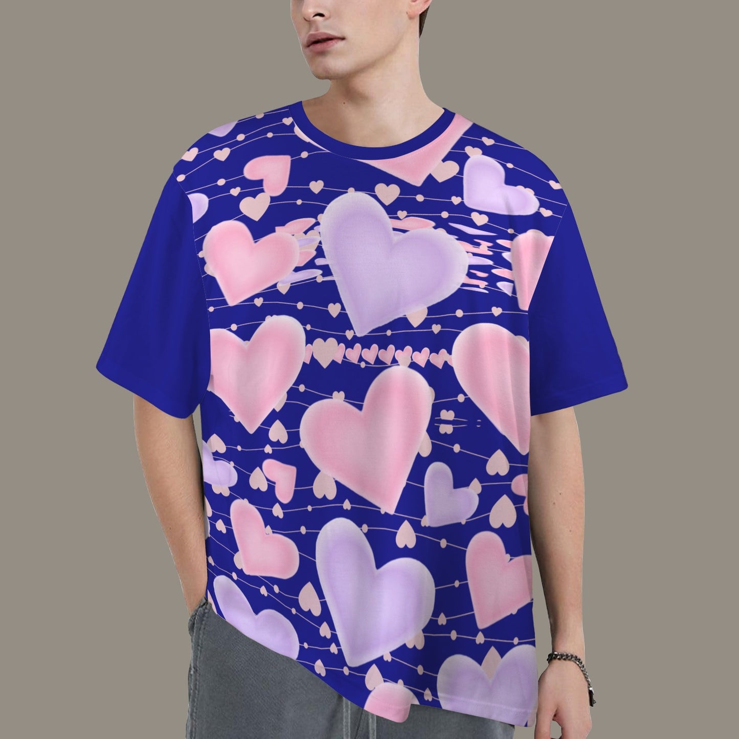 RANSIE IN NEVERLAND FIGURE HEARTS  T-SHIRT Blue