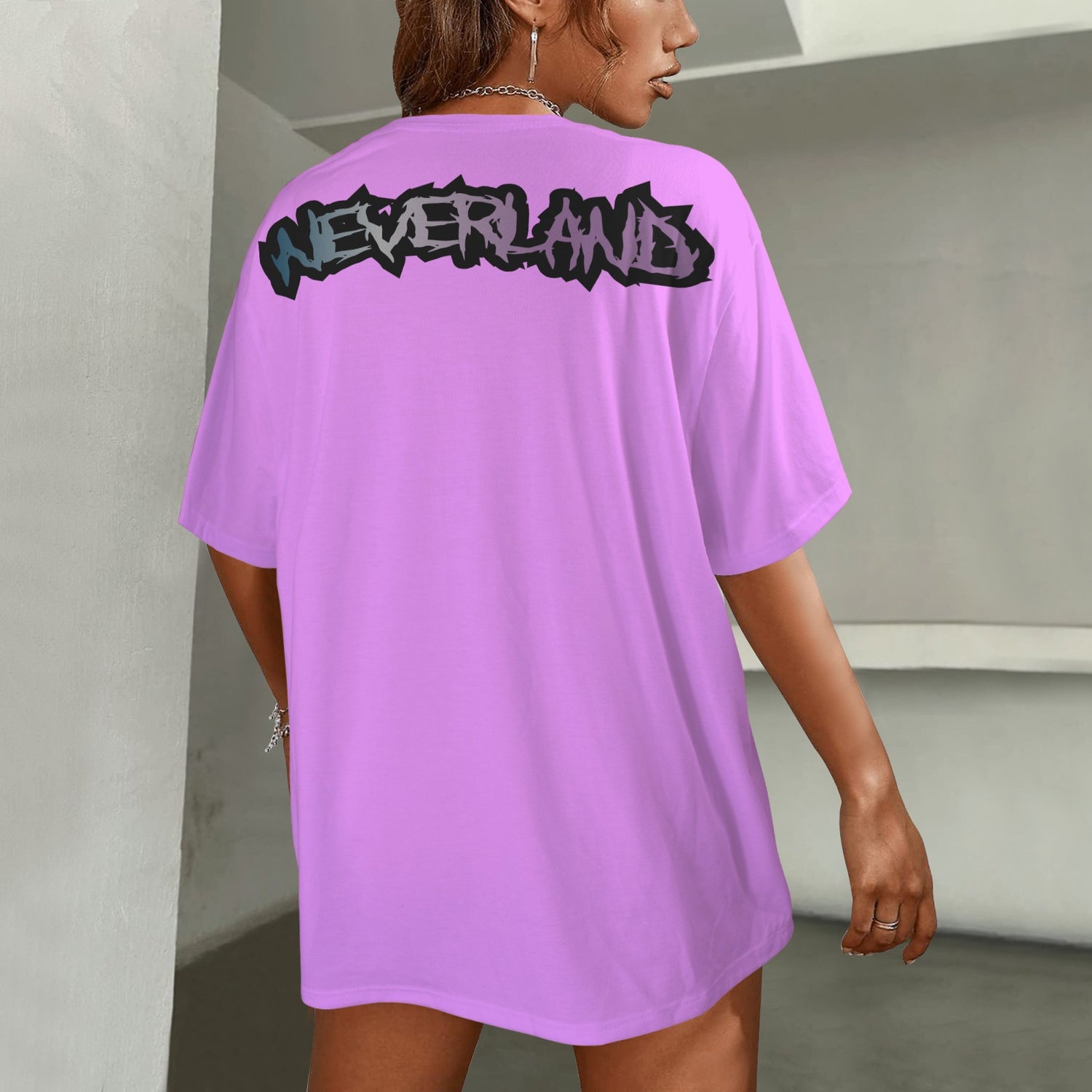 RANSIE IN NEVERLAND FIGURE HEARTS  T-SHIRT GLICINE- DISTRESSED NEEVRLAND