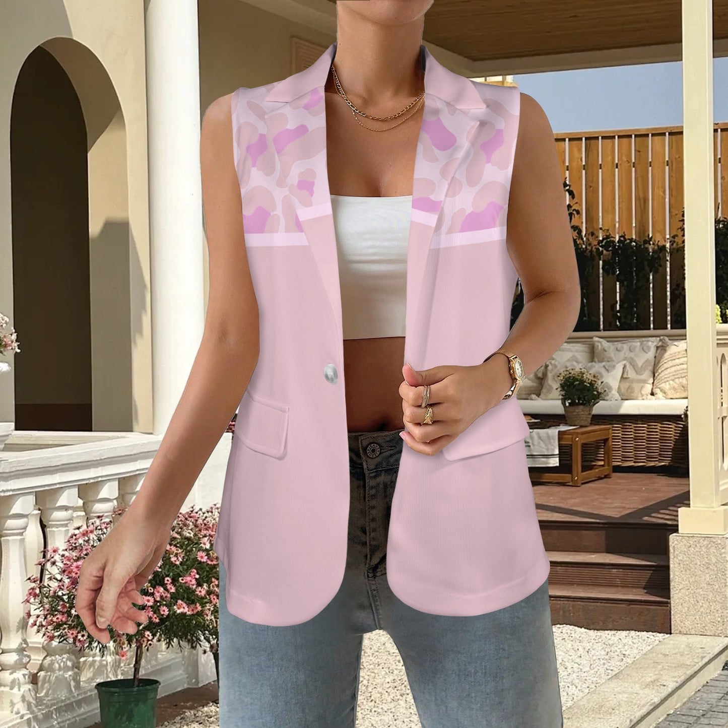 Gilet mamma Leopard Pale Pink